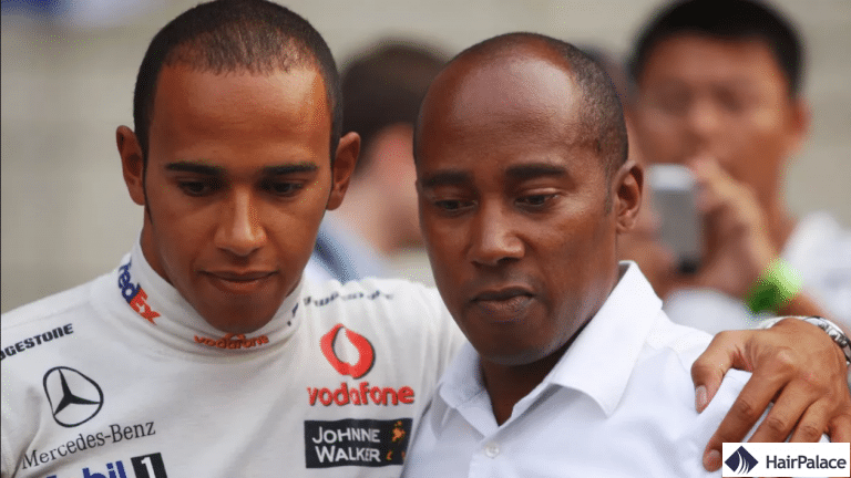 Lewis Hamilton avec son père cheveux