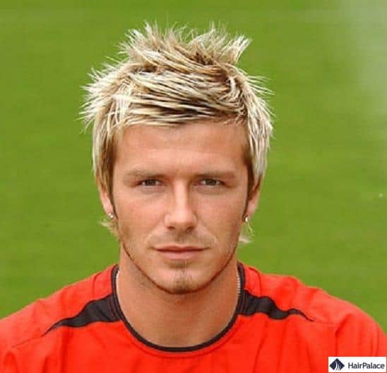 Coiffure blonde de David Beckham en 2002