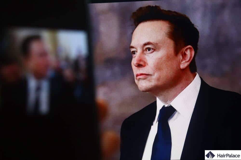 Elon Musk résultat de la greffe de cheveux
