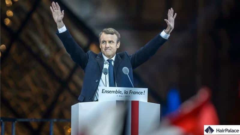 Macron signes de calvitie