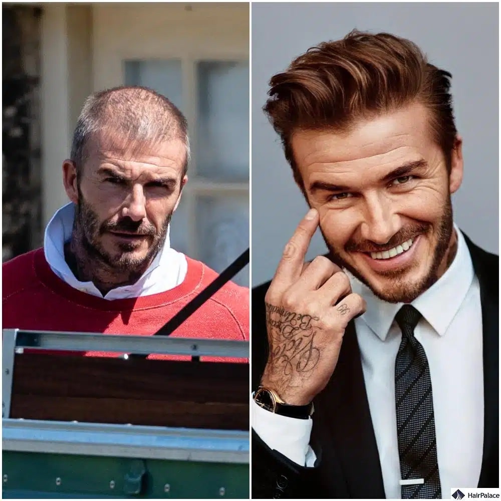 Greffe de cheveux David Beckham avant et après